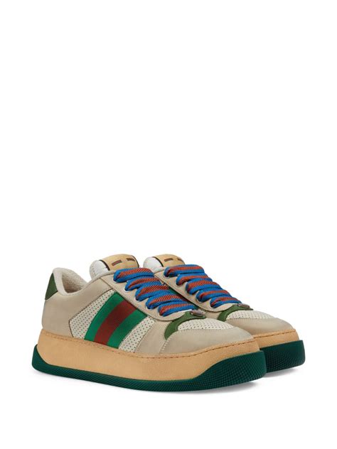 brown gucci lace up sneakers|farfetch Gucci sneakers for women.